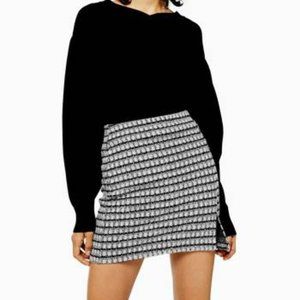 Topshop Grey Check Split Mini Skirt